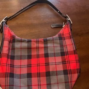 Red/Black plaid Coach Bag